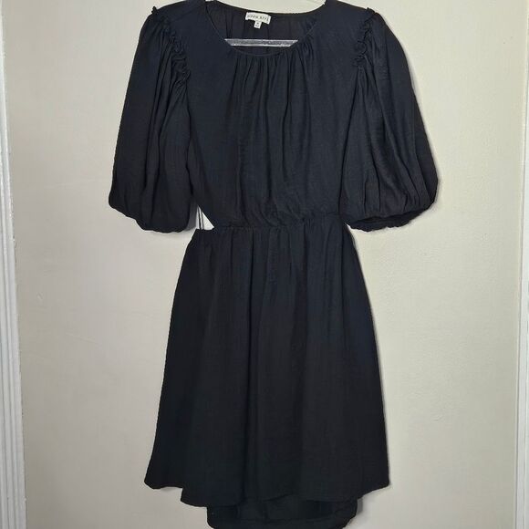 Moon River Black Back Cut Out Bubble Short Sleeve Fit & Flare Mini Dress… - Picture 4 of 13